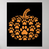 Funny Pumpkin Halloween Paw Dog For Men Women Kids Poster (Voorkant)