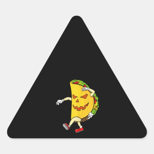 Funny Pumpkin Halloween Taco Sticker (Voorkant)