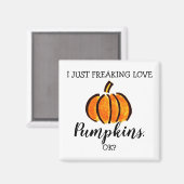 Funny Pumpkin Love Herfst Season Magneet (Voorkant / Achterkant)