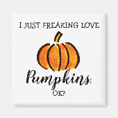 Funny Pumpkin Love Herfst Season Magneet (Voorkant)