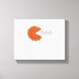 Funny Pumpkin Pie Eating Whipped Cream 2020 Bedank Canvas Afdruk