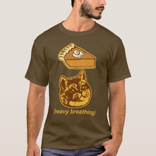 Funny Pumpkin Pie Heavy Breathing Cat Meme T-shirt (Voorkant)