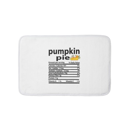 Funny Pumpkin Pie Nutrition Fact for Thanksgiving Badmat (Voorkant)