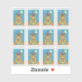 FUNNY PUMPKIN POODLE IN HALLOWEEN WITCH COSTUME STICKER (Vel)