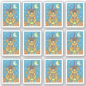 FUNNY PUMPKIN POODLE IN HALLOWEEN WITCH COSTUME STICKER (Voorkant)