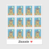 FUNNY PUMPKIN POODLE IN HALLOWEEN WITCH COSTUME STICKER (Vel)