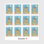 FUNNY PUMPKIN POODLE IN HALLOWEEN WITCH COSTUME STICKER (Vel)