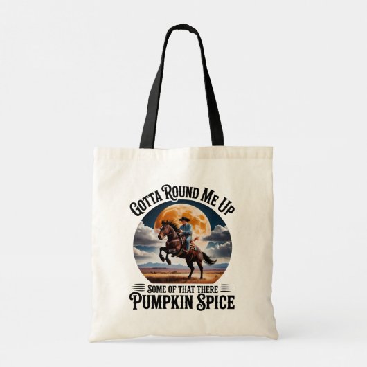 Funny Pumpkin Spice Cowboy Coffee Lover  Tote Bag (Achterkant)