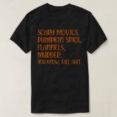 Funny Pumpkin Spice Herfst Mannen Vrouwen, Scary M T-shirt (Design voorkant)