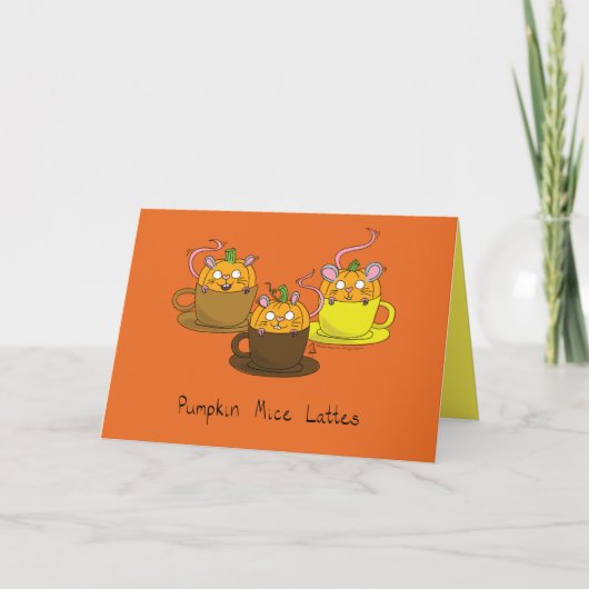 Funny Pumpkin Spice Latte Mice Coffee Kaart (Voorkant)