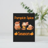 Funny Pumpkin Spice Lover Halloween Coffee Latte Briefkaart (Staand voorkant)