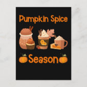 Funny Pumpkin Spice Lover Halloween Coffee Latte Briefkaart (Voorkant)