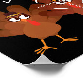 Funny Pumpkin Turkey Conversation Thanksgiving Poster (Hoek)