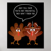 Funny Pumpkin Turkey Conversation Thanksgiving Poster (Voorkant)
