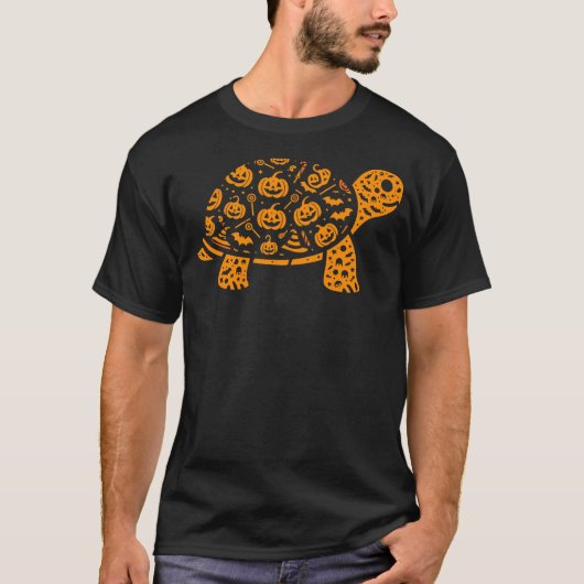 Funny Pumpkin Turtle Candy Halloween Mens Womens K T-shirt (Voorkant)