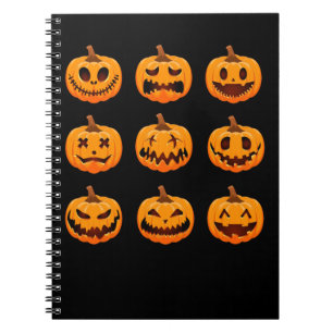 Funny Pumpkin ziet angstaanjagende Happy Sad Pumpk Notitieboek