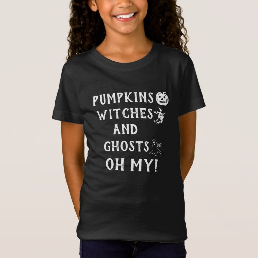 Funny Pumpkins Witches Ghosts Oh Mijn Gezegde Blac T-shirt (Voorkant)