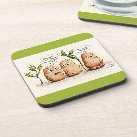 Funny Pun aardappelen Bier Onderzetter (Linkerzijde)