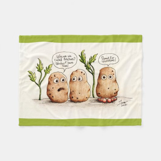 Funny Pun aardappelen Fleece Deken (Voorkant (Horizontaal))