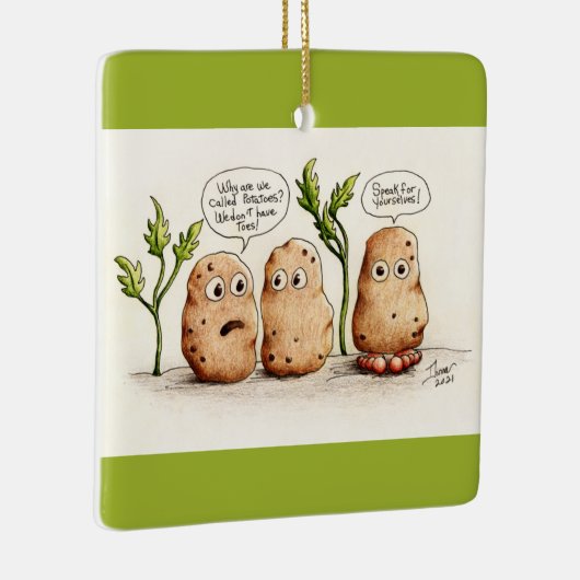 Funny Pun aardappelen Keramisch Ornament (Rechts)