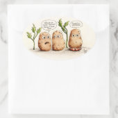 Funny Pun aardappelen Ovale Sticker (Tas)