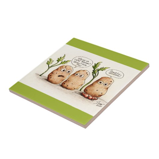 Funny Pun aardappelen Tegeltje (Zijkant)