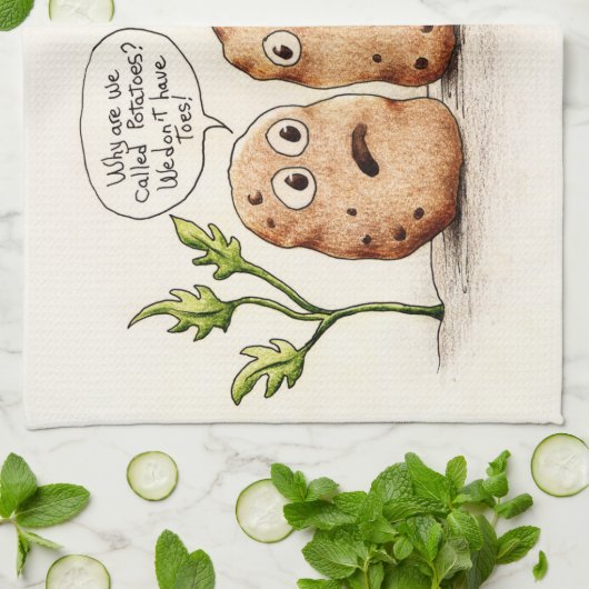 Funny Pun aardappelen Theedoek (Gevouwen)