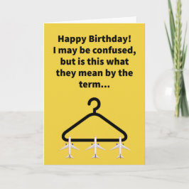 Funny Pun Airplane Hanger Happy Birthday Kaart