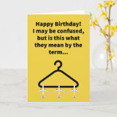 Funny Pun Airplane Hanger Happy Birthday Kaart (Gele Bloem)