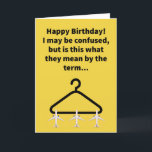Funny Pun Airplane Hanger Happy Birthday Kaart<br><div class="desc">Als ik de term 'vliegerhanger' hoor, dan gaat mijn brein naar een grote draad die gebruikt wordt om alle verschillende vliegtuigen die eigendom zijn van een typische persoon op te slaan en te organiseren. Ik heb deze vliegerhangers heel nuttig gevonden in mijn pogingen om mijn persoonlijke vliegtuig te regelen. Geniet...</div>