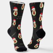Funny Pun Avocado Red Black Socks Sokken (Gebogen)
