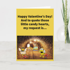 Funny Pun Bee Mine Happy Valentine Dag Kaart