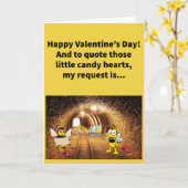 Funny Pun Bee Mine Happy Valentine Dag Kaart (Gele Bloem)