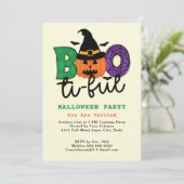 Funny Pun Boo ti ful Beauful Halloween Party Kaart (Staand voorkant)
