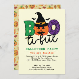 Funny Pun Boo ti ful Beauful Halloween Party Kaart