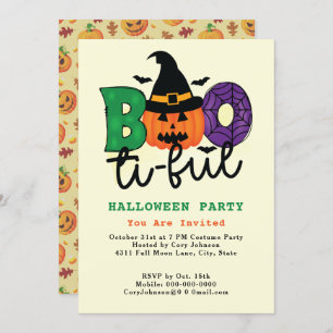 Funny Pun Boo ti ful Beauful Halloween Party Kaart