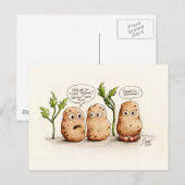 Funny Pun Briefkaart aardappelen (Voorkant / Achterkant)