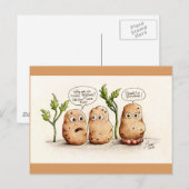 Funny Pun Briefkaart aardappelen (Voorkant / Achterkant)
