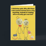 Funny Pun Cantaloupe Happy Birthday Kaart<br><div class="desc">Als je dus een jong meloenskoppel in liefde bent, kan je een bruiloft hebben als je watermeloenen bent, maar je hebt beperkingen als je met je genetica niet kunt elopen. Geen Las Vegas-weekendplechtigheid voor dit koppel, maar misschien een Europese reis en een cruise op de Rind River? Geniet alsjeblieft van...</div>