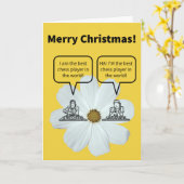 Funny Pun Chess Nuts Boasting Kerstmis Kaart (Gele Bloem)