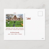 Funny Pun Chicken Kerstfoto Feestdagenkaart (Achterkant)