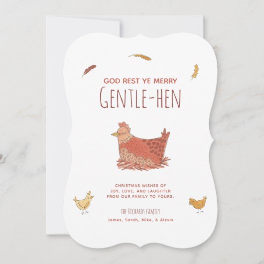 Funny Pun Chicken kerstfoto Holiday Card Feestdagenkaart (Voorkant)