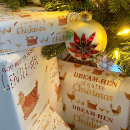 Funny Pun Chicken Kerstmis Inpakpapier Vel