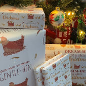 Funny Pun Chicken Kerstmis Inpakpapier Vel