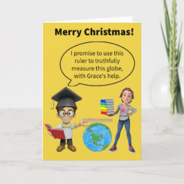 Funny Pun Hij regeert de wereld Vrolijk Kerstfeest Kaart