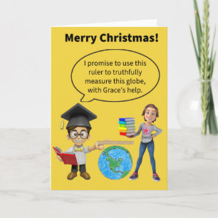 Funny Pun Hij regeert de wereld Vrolijk Kerstfeest Kaart