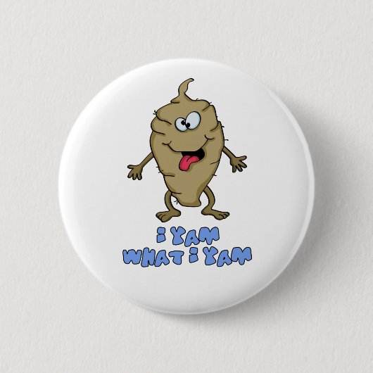Funny Pun - Ik Yam wat ik Yam Ronde Button 5,7 Cm (Voorkant)
