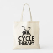 Funny Pun Indoor Spin Class Cycle-Therapy Cycle Tote Bag (Achterkant)