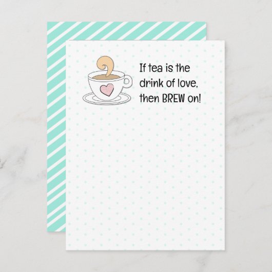 Funny Pun Jokes over Tea Briefkaart (Voorkant / Achterkant)