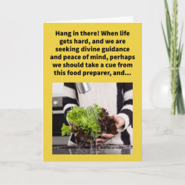 Funny Pun Lettuce Spray Enmoegement Kaart